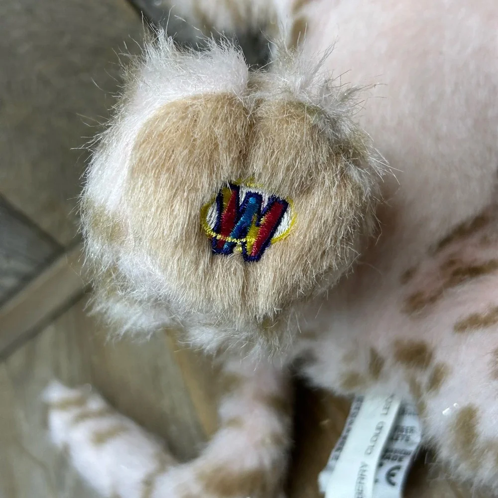 Ganz Webkinz Strawberry Cloud Leopard HM466 Pink Spotted Plush Sealed Code Tag
